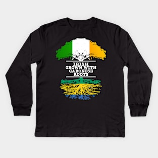 Irish Grown With Gabonese Roots - Gift for Gabonese With Roots From Gabon Kids Long Sleeve T-Shirt